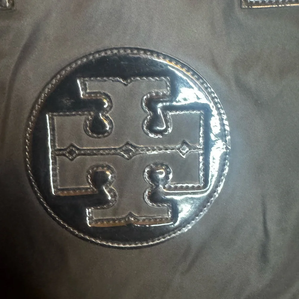 Tory Burch Black Patent Trim Tote - Picture 2 of 8
